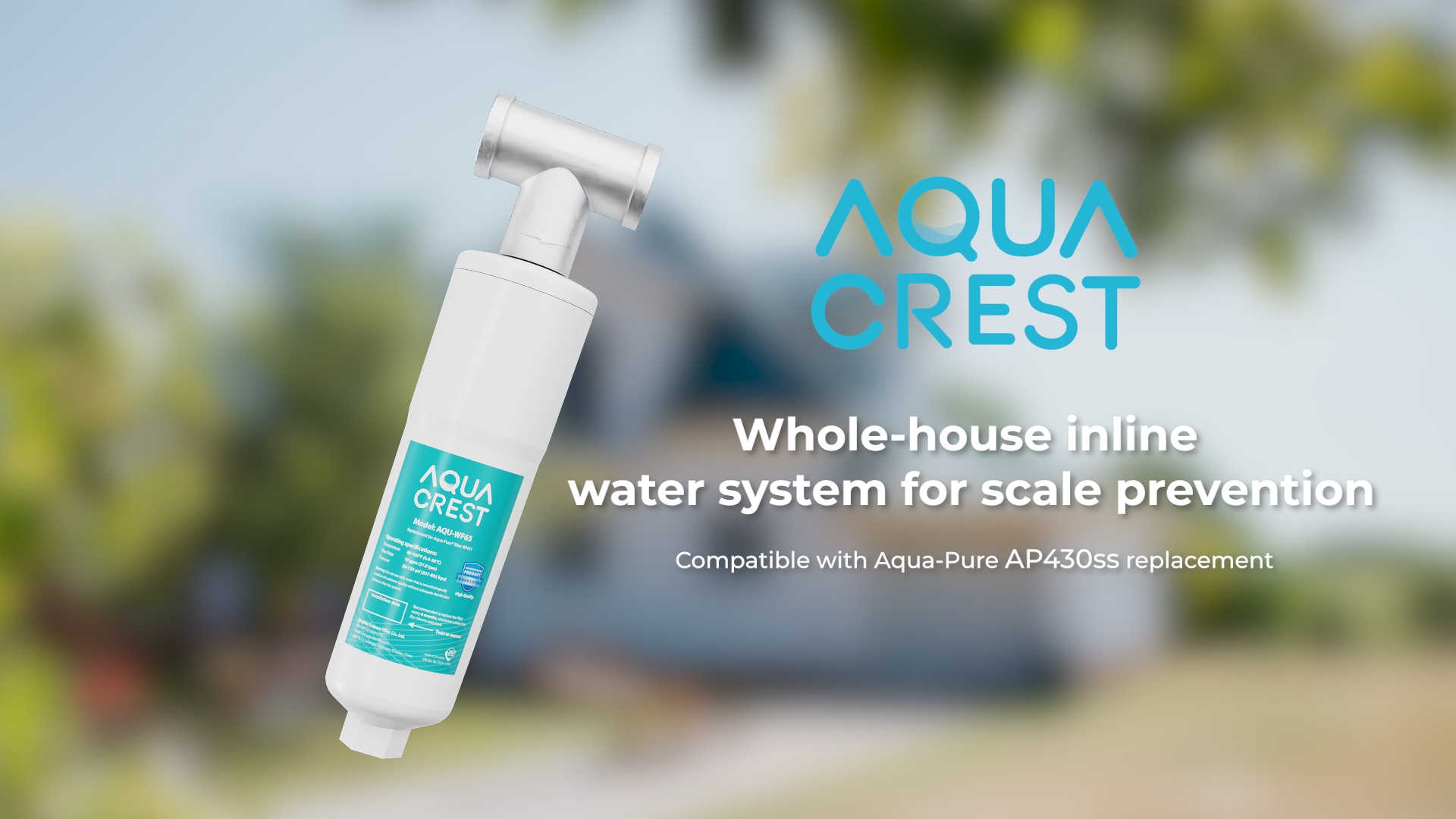 AQUA CREST AP431 AP430SS Whole House Scale Inhibitor - Inline